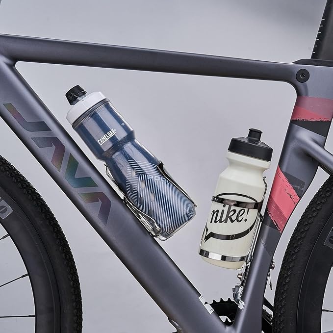 Corki Cycles Water Bottle Holder Aluminum Alloy Right and Left Entry Bike Water Bottle Holder for Road, Mountain and Gravel Bikes - Left Duo Pack - 2Pack - Black & Silver