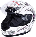 TCT-MOTORPARTS Adult Helmet DOT Flip Up Full Face Pink Butterfly Street Dirt Bike Helmet Motocross ATV Helmet for Women Men (Medium)