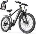 Electric Bike 24" / 26", 22Mph Speed & & Peak 750W Motor, 360Wh Lithium Battery & 7-Speed Gear, Max Range 40+ Miles(Pedal-Assist), Electric Mountain Bicycle for Adults Women Men