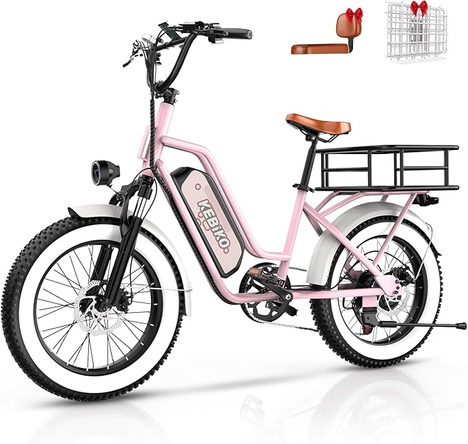 2 Seater Electric Bike, 48V 20AH(𝟗𝟔𝟎𝐖𝐇) Large Removable Battery, 𝟏𝟑𝟎𝟎𝐖 Peak Motor, 20"x 4.0" Fat Tire Ebike for Adults, 80+Miles Max,30+MPH, City Couple E Bike for All Terrain