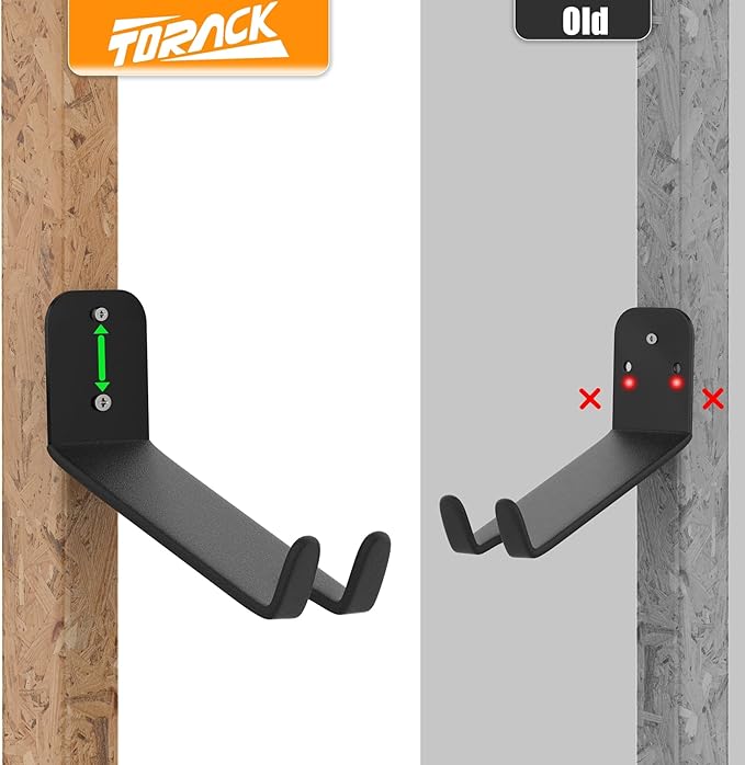 TORACK Wall-mounted Bike Pedal Hanger, Heavy Duty Horizontal Bike Rack for Garage Wall, Bike Display Stand for Wall, Holds Up to 70 lbs(Pack of 3)