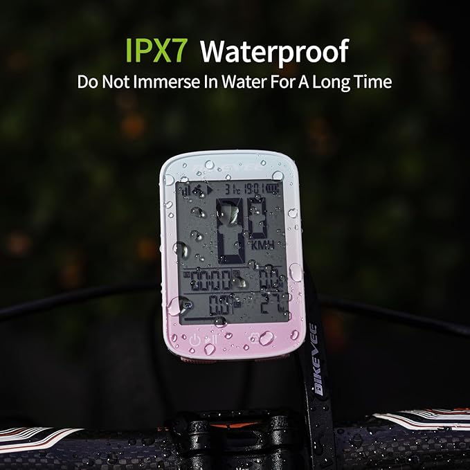 Bike Speedometer GPS Wireless Cycling Computer – Auto Start/Stop, Auto Backlight, Waterproof Bicycle Odometer MPH KM/H, 2.4" LCD Display