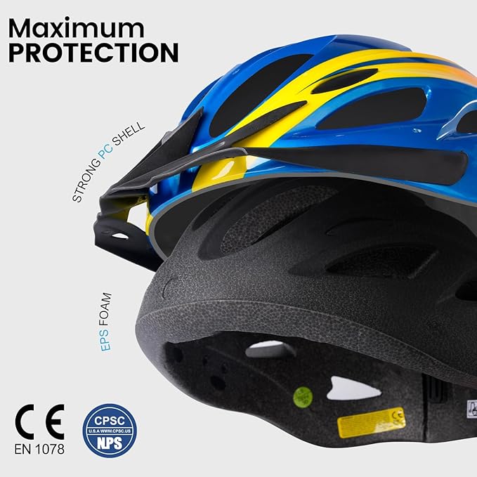Adult Bike Helmet for Commuting and Cycling, Bicycle Helmet with Rechargeable Rear LED Light & Magnetic Goggles & Removable Sun Visor, Mountain and Road Bicycle Helmets for Men and Women 3 in 1
