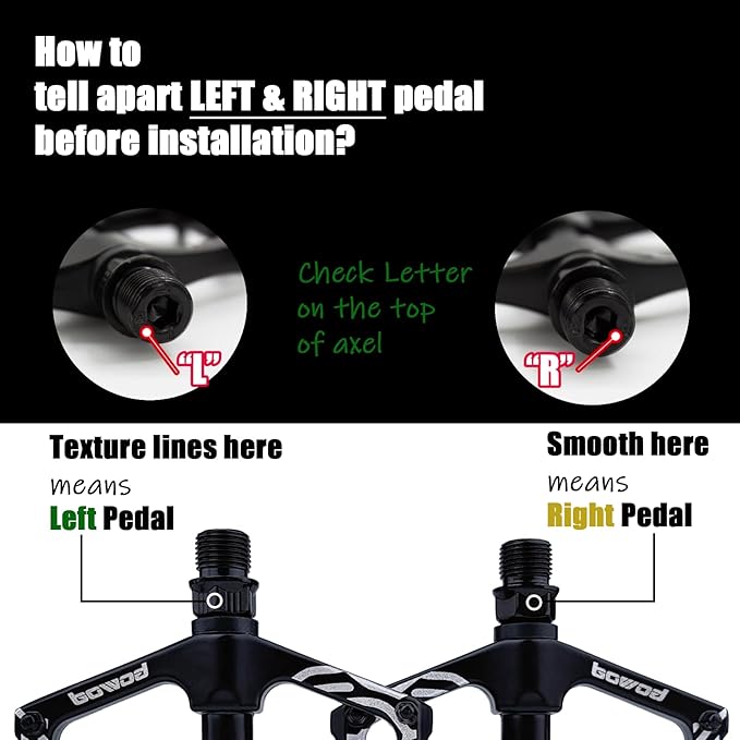 Road Bike Pedals Non-Skip, Aluminum Bicycle Pedals Clipless, Lightweight MTB Pedals Flat w 9/16" Silver Axel, Youth Mountain Bike Pedals w 12Pins for City Commuter BMX Tricycle Bike Pedals