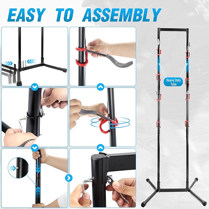 MEGHNA Bike Stand 4 Bike Rack Removable Bicycle Holder for Garage Home Bike Shop Bike Storage Rack Adjustable Height Hanger Floor Bike Parking Stable Base for Mountain Bike Road Bike