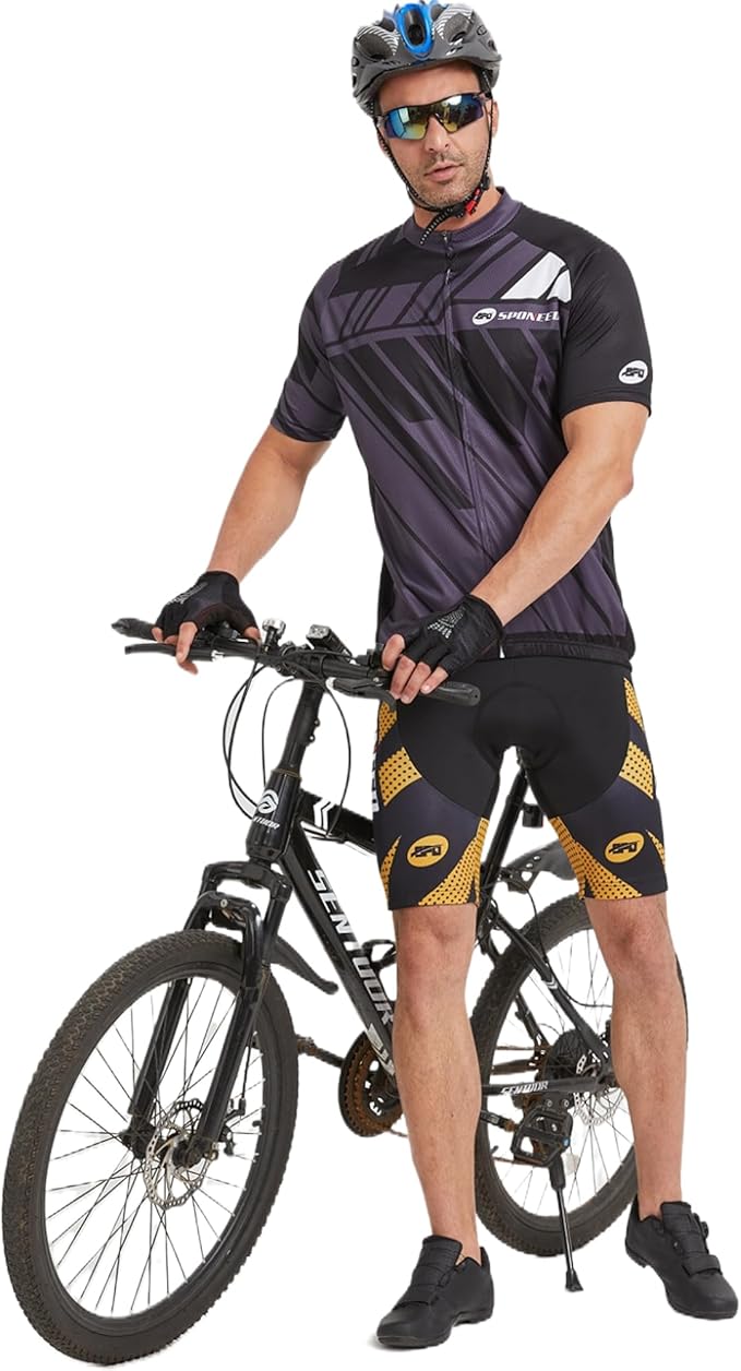 sponeed Men's Cycling Shorts Padded Bicycle Riding Pants Bike Biking Clothes Cycle Wear Tights