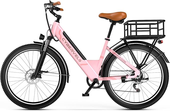 1000 Peak Electric Bike for Adults,up 80 Miles Removable Battery Ebike, 26" Electric E Bike with 7-Speed,Adult Electric Bicycles for Commute Beach Snow White Womens All Terrain