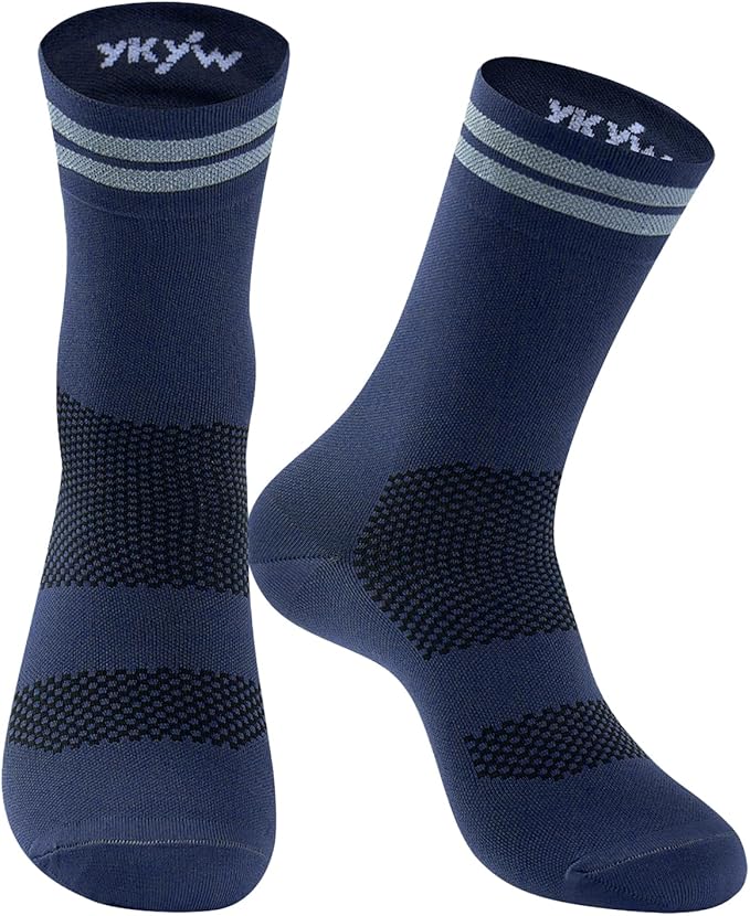 YKYWBIKE Cycling Socks for Men Women-Athletic Crew Bike Socks,Compression Biking Socks for Men Cycling,MTB Riding Socks