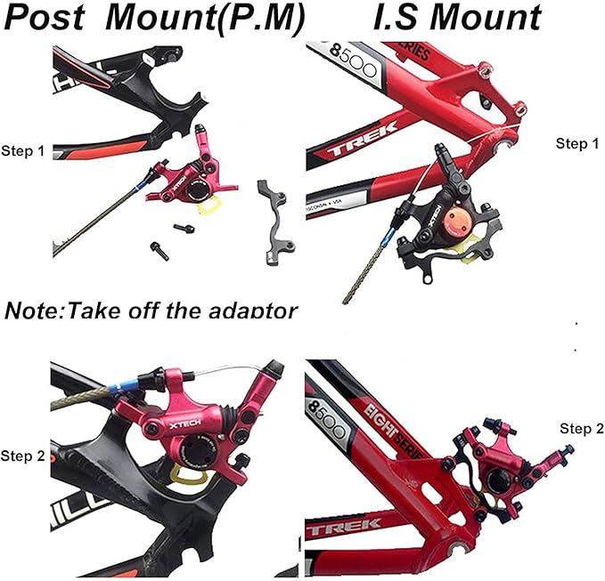 RUJOI Bike Disc Brake Kit, Line Pull Hydraulic Disc Brake Set with Aluminum Oil Pressure Caliper, with 2 Spare Brake Pads for Road Bike, Mountain Bike.
