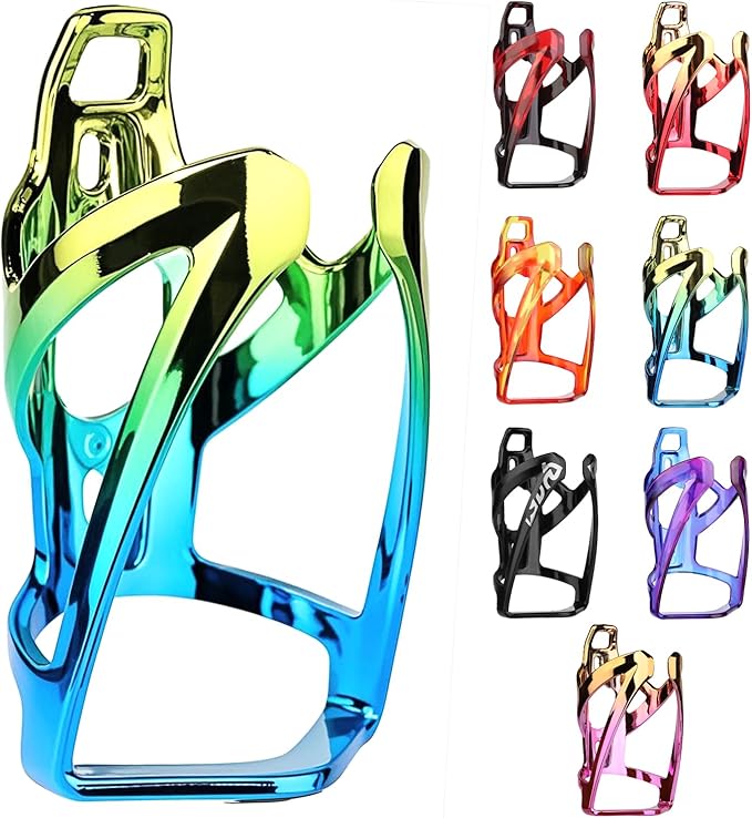 Bike Water Bottle Holder with Screws Lightweight Cycling Bicycle Water Bottle Holder for Road, Mountain Bike (Dazzle Yellow Blue)