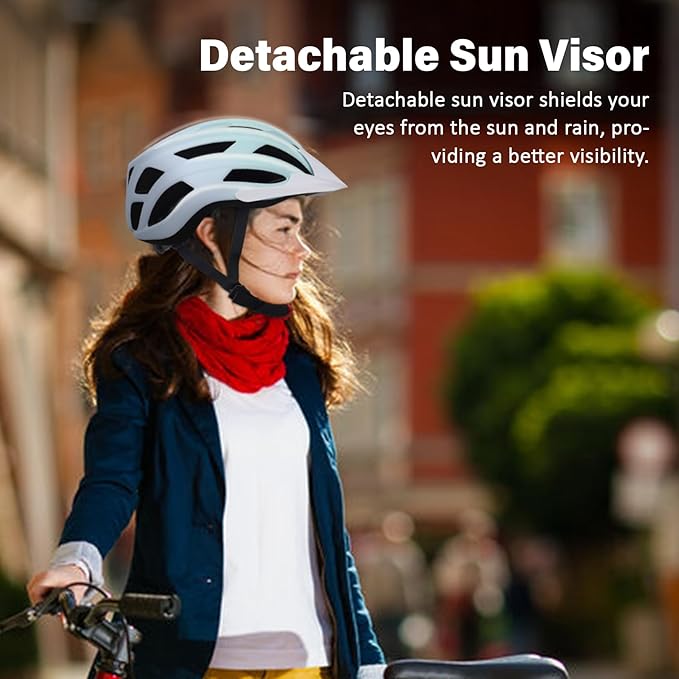 Bike Helmet for Adults Women Men Youth Kids, Lightweight Mountain Road Bicycle Cycling Helmets with Adjustable Dial & Removable Visor