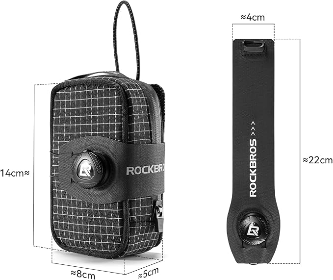 ROCKBROS Water-Resistant Bike Saddle Bag with Water Bottle Holder & Taillight Hanger – Large Capacity Rear Seat Pack for Road & Mountain Cycling
