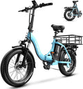 1000W Folding Electric Bike,48V 20AH Removable Battery E Bike,30+MPH,80 Miles Max Range Electric Bike for Adults,20" Fat Tire Foldable ebike,Adult Electric Bicycle for Commute Beach Snow
