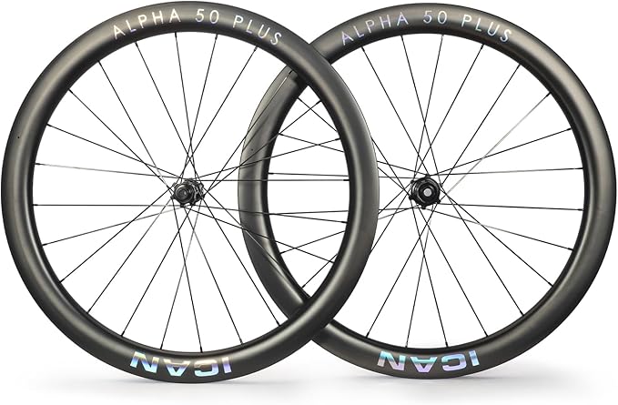 ICAN Alpha 40/50 Plus 1520g/1535g/1555g Carbon Disc Road Bike Wheelset 700C 21mm Inner Width Clincher Tubeless Compatible