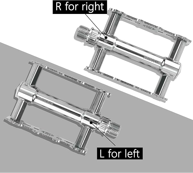 Thinvik Bike Pedals of 9/16 Inch - Retro Silver Bicycle Flat Pedals with Reflectors - Lightweight Aluminum Alloy Platform Pedals with 2DU Sealed Bearings for Mountain, BMX, and Road Bikes