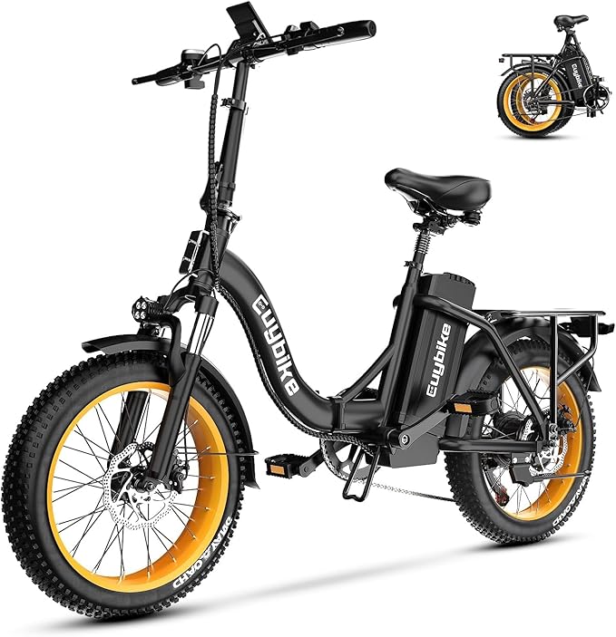 Folding Electric Bike for Adults and Seniors, 1000W Motor 48V 20AH Battery 30MPH 80 Miles, 20" Fat Tire All Terrain Ebike, 7-Speed Commuter E Bike, Step-Thru Electric Bicycle for Women and Teens
