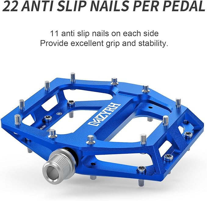 MZYRH Road/Mountain Bike Pedals MTB Pedals Aluminum Alloy Bicycle Pedals 9/16" Sealed Bearing Lightweight Platform for Road Mountain BMX MTB Bike