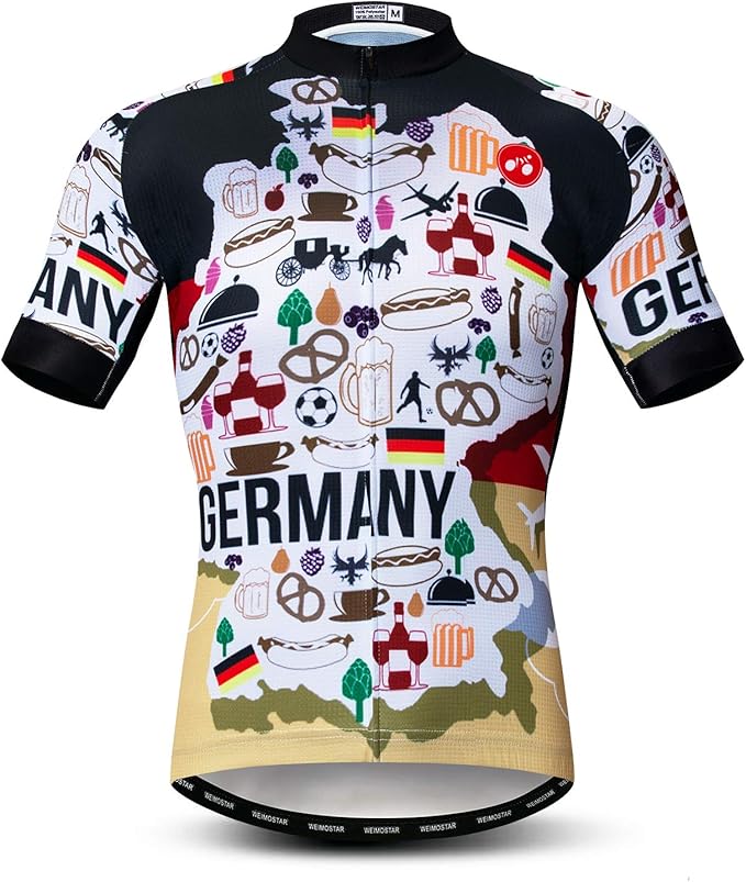 Men's Cycling Jerseys Tops Biking Shirts Short Sleeve Full Zipper Bike Clothing