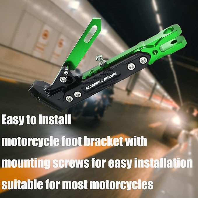 Universal Motorcycle Kickstand Accessories Motor Scooter Modified CNC Aluminum Alloy Adjustable Tripod Holder Kickstand Foot Side Support Stand Motor Scooter Motorbike Motocross Dit Pit Bike