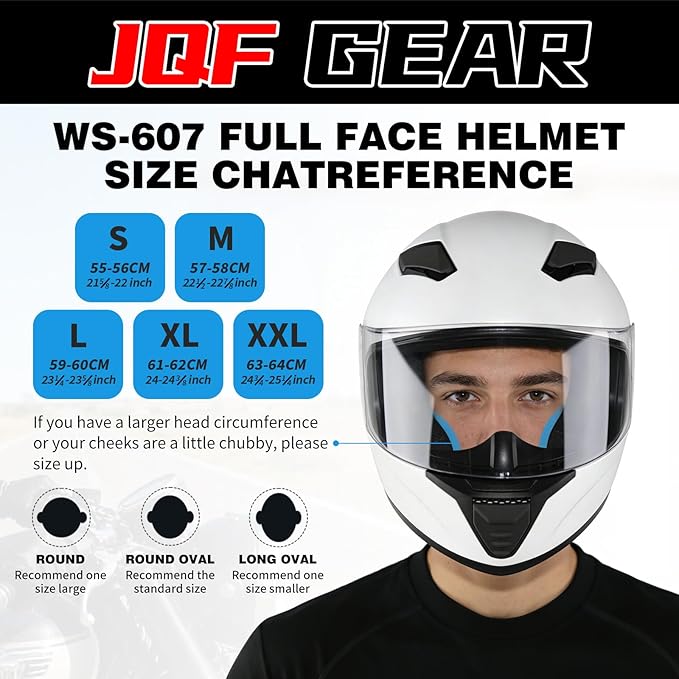 Full Face Motorcycle Helmet WS-607 DOT Approved Motorbike Racing Street Bike Helmets for Adults with Visor