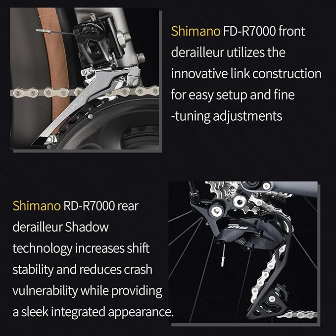 SAVADECK Carbon Road Bike, T800 Carbon Fiber Frame 700C Racing Bicycle with Shimano 105 R7000 22 Speed Groupset and Mechanical Disc Brake, Ultra-Light Carbon Bike for Adult.