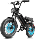 Jasion 3000W/2000W Electric Bike for Adults Teens,Electric Dirt Ebike 80/55 Miles Range,Moped Style E Bike 32/28MPH,20"/16"*4 Fat Tire Off Road Bike with Cruise Control,Dual Suspension E Motorcycle