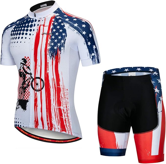 Hotlion Men's Cycling Jersey Set Summer Cycling Clothing Suit Pro Team Bike Clothes Road Biking Outfits Bicycle Kit for Men