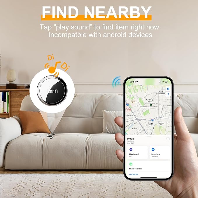 Tracker Tag Finders Work for Apple Find My (iOS Only) GPS Tracker Air Tags for Luggage Keys Backpack (Black&white1, 2Pack)