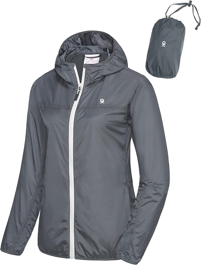 Little Donkey Andy Women's Packable Lightweight Running Jacket Water Resistant Hooded Windbreaker for Hiking Cycling Camping