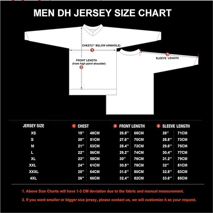 JPOJPO Men's Mountain Bike Jersey Long Sleeve MTB Off-Road Racing Downhill Motocross Shirts Quick Dry&Moisture-Wicking Tops