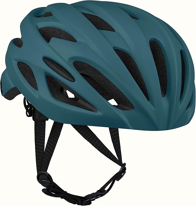 Retrospec Silas Road Bike Helmet with 24 Air Vents & Built-in LED Safety Light - Adjustable Adult Cycling Protection 54-61cm - Padded & Lightweight Design