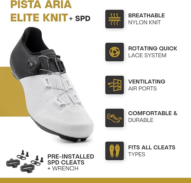 Tommaso Pista Elite SPD & Peloton Shoes for Women—Ready to Ride with Peloton Delta Cleat or SPD Cleats for Indoor Bikes—Explore Vareity Cycling Shoes & Bike Accessories