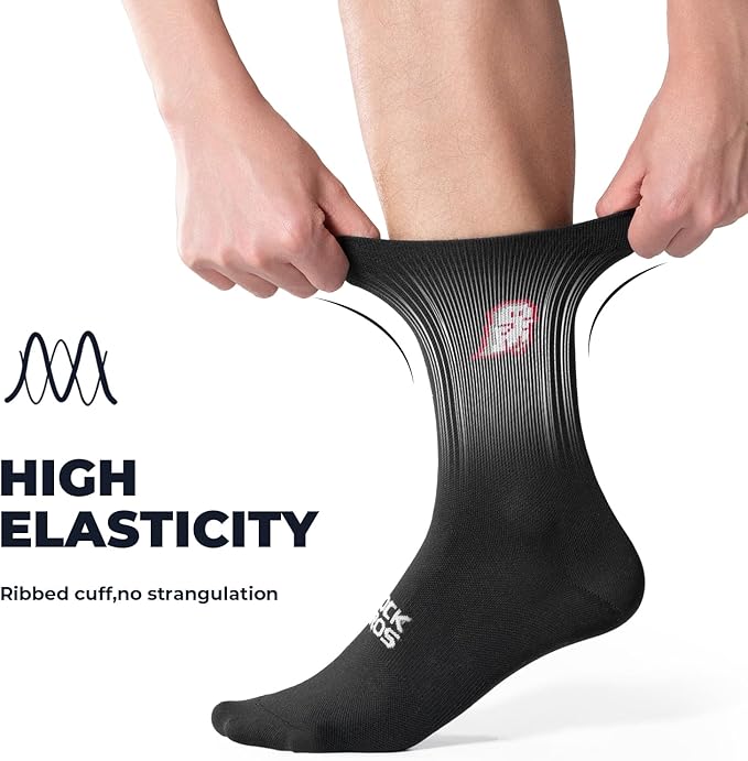 ROCKBROS Aerodynamic Cycling Socks with Wear-resistant Heel, VNS Halloween Series Breathable Athletic Crew Socks, 2 & 3-Pack