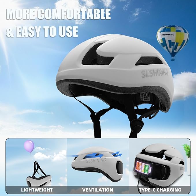 Smart Bike Helmet with Light: Bicycle Helmets for Adult Teens for Mountain & Road Cycling Electric Scooter Skateboard Skating