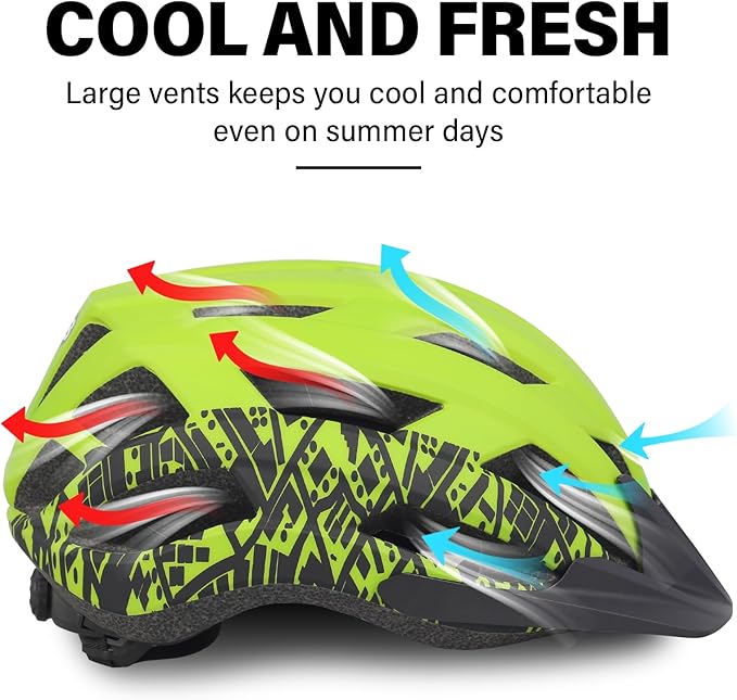 Bike Helmet for Adults Women Men Youth Kids, Lightweight Mountain Road Bicycle Cycling Helmets with Adjustable Dial & Removable Visor
