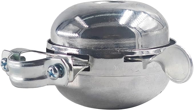Classic Chrome Rotary Double-Sided Metal Bicycle Bell, Retro Handlebar Bell for Vintage Bike, Tricycle Retro Bicycle, Loud Crisp Sound Alarm for Safety Cycling