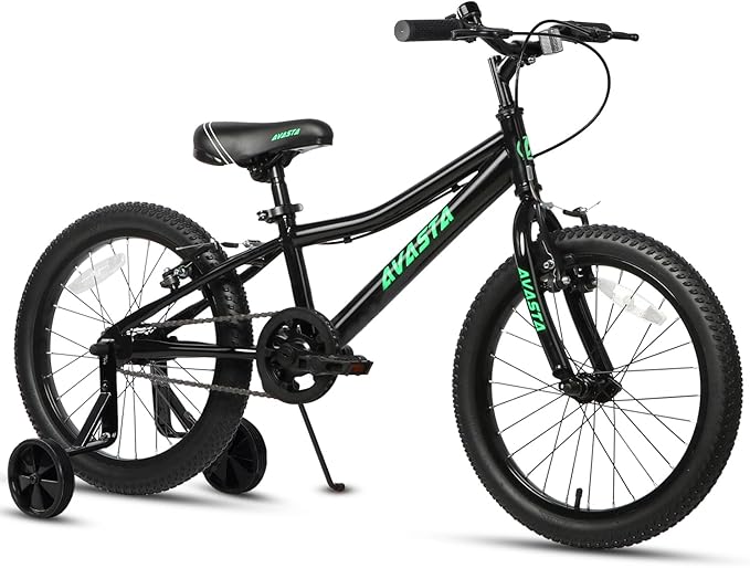 AVASTA Bilbo 18 20 24 Inch Kids Bike for Boys Girls 5-14 Years Old, Retro Style High Carbon Steel Bicycle with Adjustable Handlebars and Seat, Dual V-Brakes, Kickstand, Multiple Colors