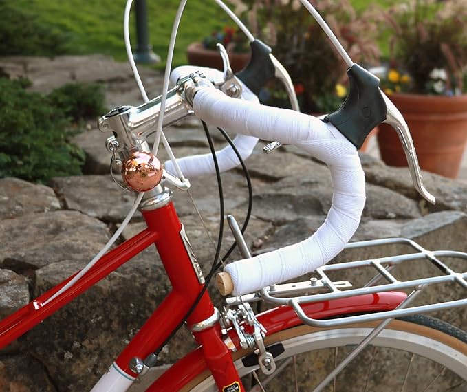 Crane Bike Bell, Suzu Mini Bicycle Bell, Mounts to Headset Spacer Column, Made in Japan for City Bikes, Road Bikes or MTB
