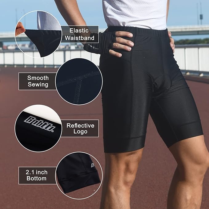 bpbtti Mens Gel Padded Cycling Shorts Bicycle Riding Pants Bike Biking Clothes Cycle Tights