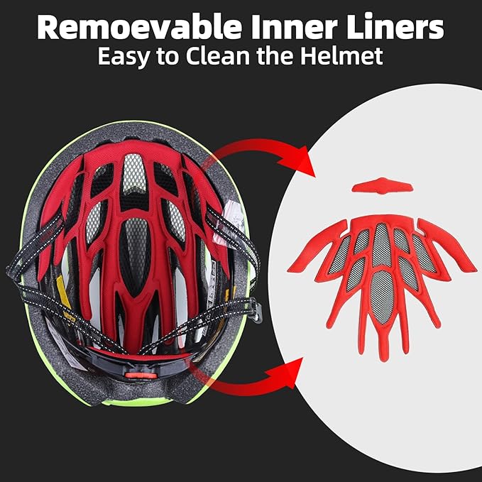 Bike Helmet, Basecamp Bicycle Helmet with Rear Light & Detachable Magnetic Goggles Lightweight Cycling Helmet Adjustable for Adult Men Women Mountain & Road (BC-069)
