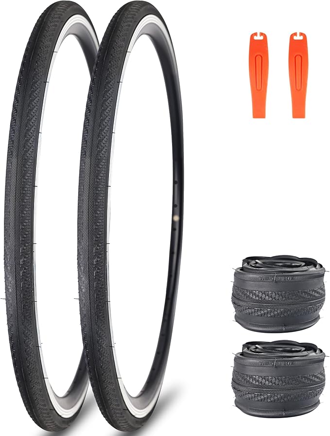 MEGHNA Bike Tire 700C Road Bike Foldable 700 x 25/28C Tire for Road Racing Anti Slip 25/28-622mm Replacement Tire for Fixed Gear Hybrid Bike Commuter Bike