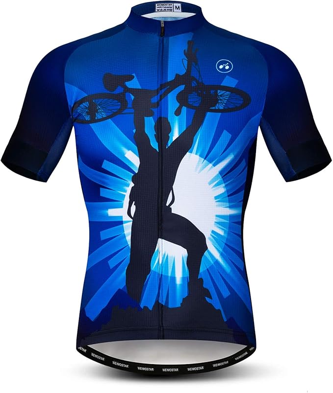 Cycling Jersey Mens Bike Shirt Biking Tops for Road Racing MTB BMX Dirt Road Quick Dry, Comfortable, Moisture Wicking