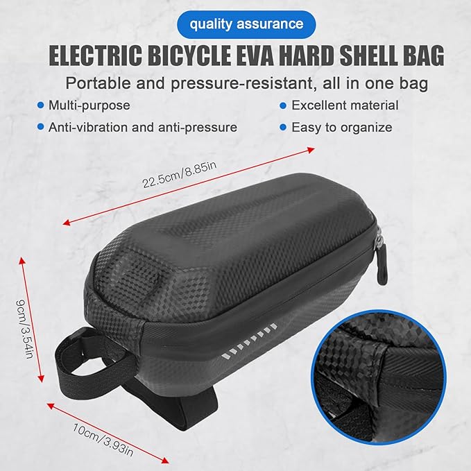 Bike Top Tube Bag, EVA Hard Shell Layered Waterproof Bicycle Cycling Front Tube Bag, Bag Cycling Accessories Pouch