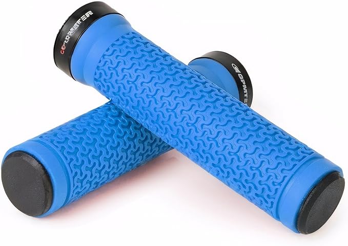 Bike Handlebar Grips, Single Lock on Bicycle Handle Bar, for BMX, Mountain, MTB, Beach Cruiser, Scooter, Folding Bike, Soft Non-Slip-Rubber Hand Grip Comfortable Ergonomic