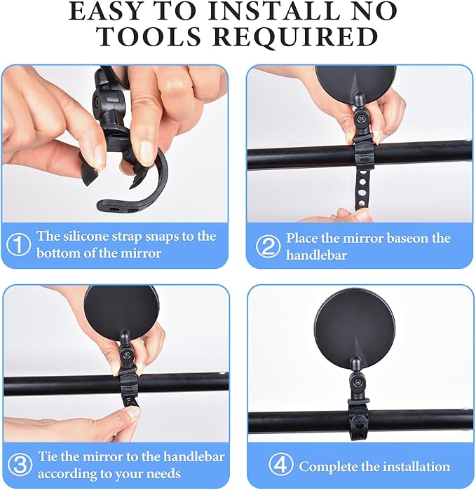Bike Mirror Bicycle Rear View Mirrors,Rotatable Handlebar Reflectors Foldable Convex Mirror