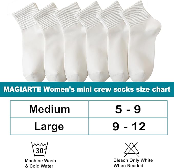 MAGIARTE Womens Mini Crew Ankle Socks Athletic Casual Cotton Socks for Women