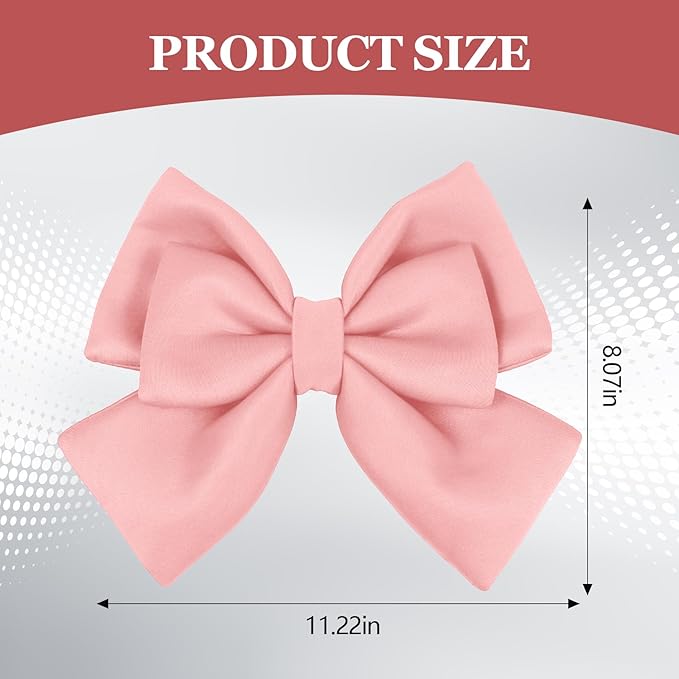 Bow Helmet Accessory, 8.07"x11.22" Stylish Motorcycle Helmet Bow Decoration for Women, Removable Cute Fashion Ribbon Bows Ornament for Motorcycle Scooter E-Bike Helmets (Peach Pink)
