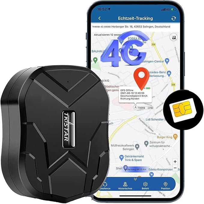 GPS Tracker for Car Tracker Device for Vehicles Hidden Vehicle Car GPS Tracker, Up to 100-Days Long Battery/Magnetic/10000mAh/Built-in SIM Card/Subscription Required