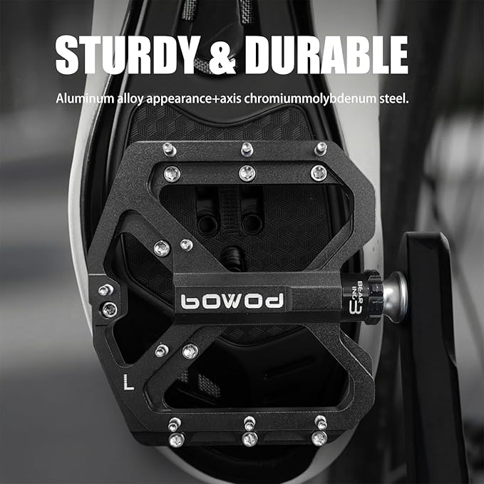 Bike Pedals 9/16" Lightweight Non-Slip Bicycle Platform Pedals - Fits Most Adult Bikes & Mountain Bikes &MTB, Road Bikes and Slip-Resistant Design