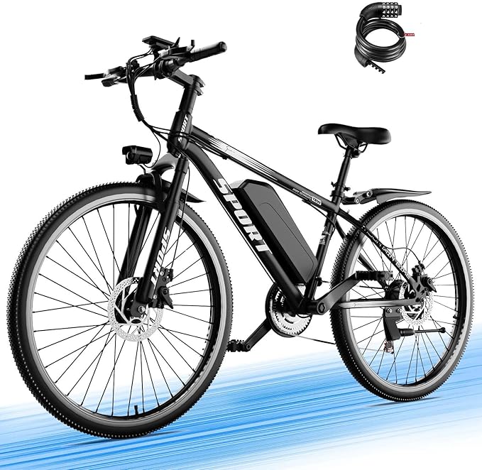 ASKGO Electric Bike for Adults, 1500W Peak Mountain Ebike with 25 MPH, 65 Miles Range, 7 Speeds, 48V 10.4Ah Removable Battery Ebike, 26" Electric Bicycle for Commute